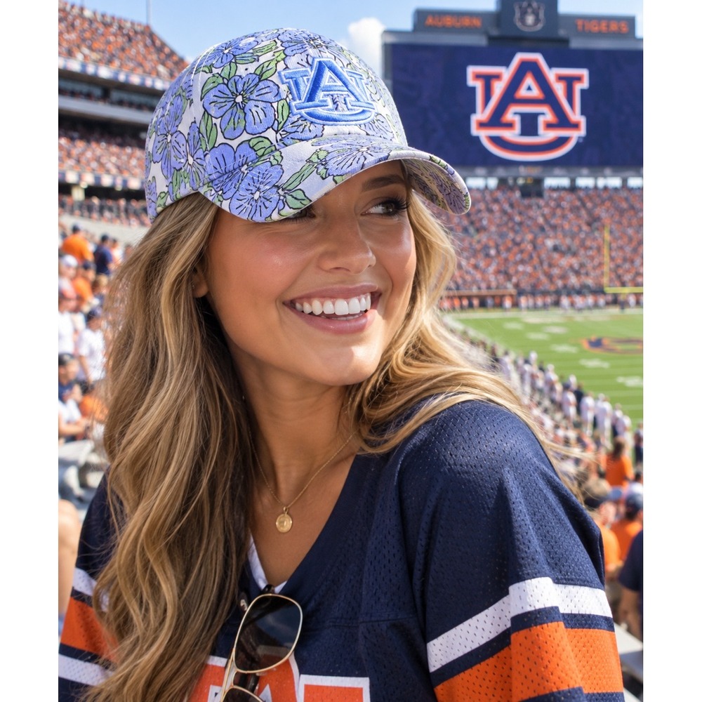 47 Auburn Tigers Women's Florentina Floral Clean Up Hat Adjustable Blue NWT